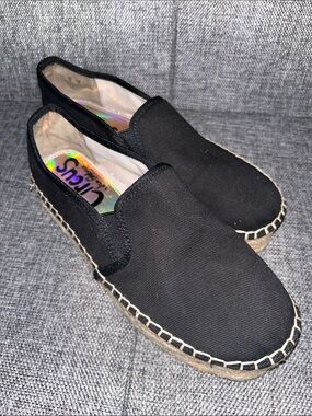 NEW - Circus by Sam Edelman Black Canvas Espadrille Platform Slip-Ons